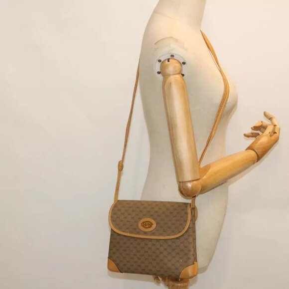 GUCCI Micro GG Canvas Shoulder Bag PVC Leather Beige 007 92 5548 Auth th3994 - Picture 16 of 16